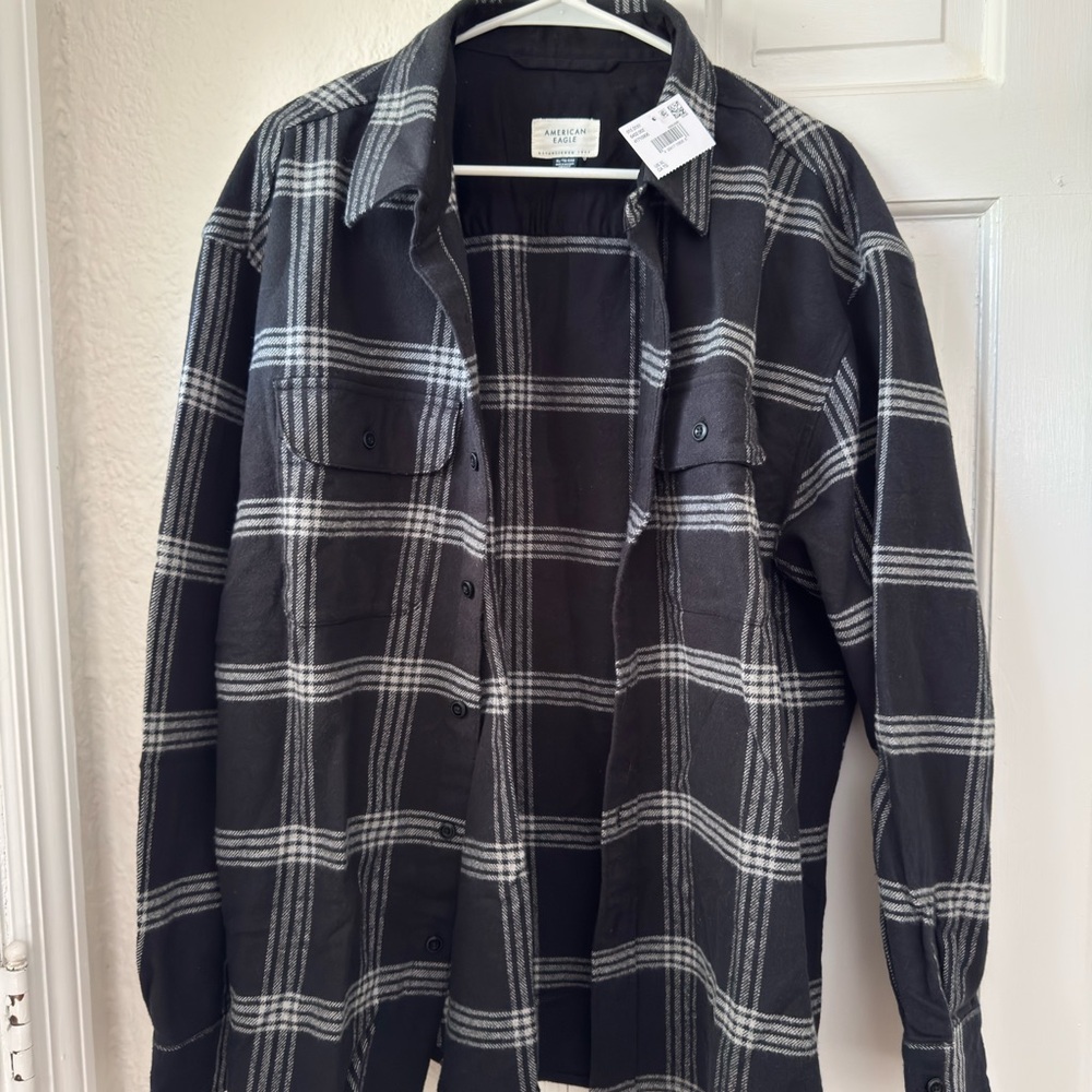 Black and Gray Plaid Men's Jacket